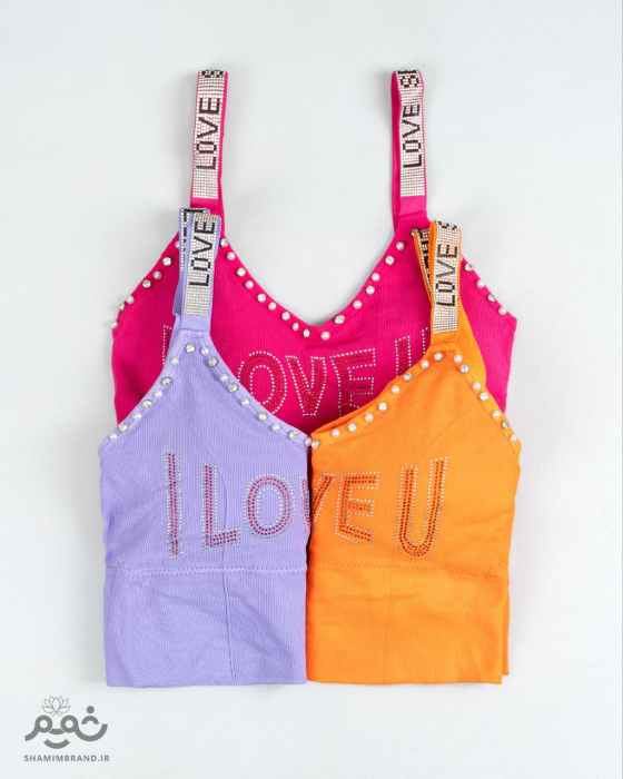 نیمتنه طرح love تمام نگینی  خارجی (007)