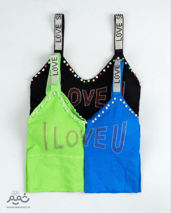 نیمتنه طرح love تمام نگینی  خارجی (007)