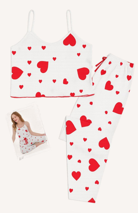 ست تاب شلوار طرح قلب