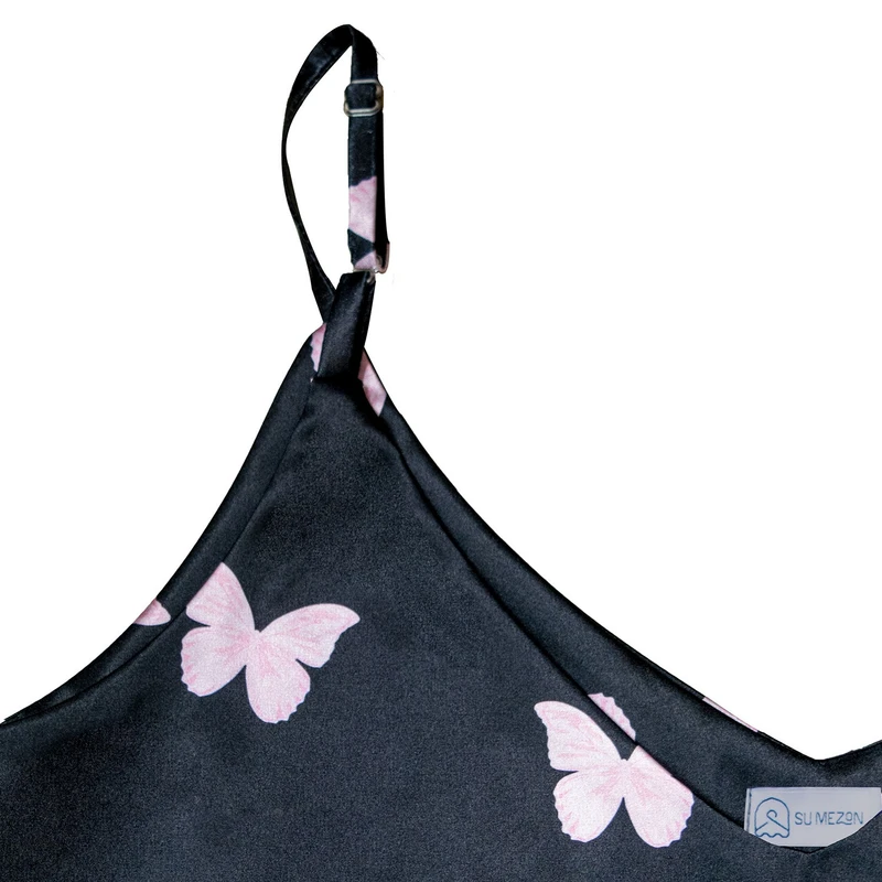  تاپ و شلوار زنانه مدل ساتن پروانه ای